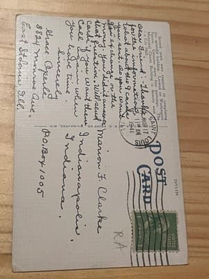 Municipal Courts Building St Louis MO Linen Postcard Postmarked 1941 Addressed - Thumbnail 2