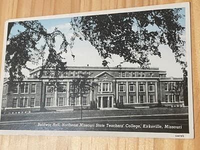Baldwin Hall Kirksville MO Postcard Northeast Missouri State Teachers College - Image 1
