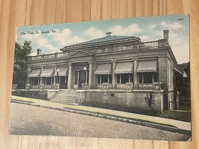 Elks Club St Joseph MO Postcard A2411 Colorized Building Vintage Unposted - Image 1