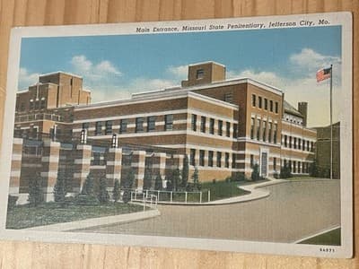Curteich Postcard Main Entrance Missouri State Penitentiary Jefferson City MO - Image 1