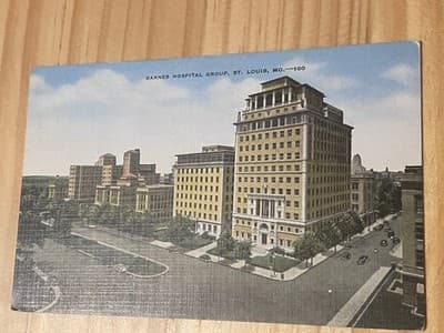 Barnes Hospital Group St Louis MO Postcard Linen Texture Unposted Vintage 6002 - Image 1