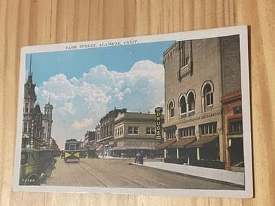 Park Street Alameda CA Postcard Western Notion Novelty Co Unposted Color Vintage - Image 1