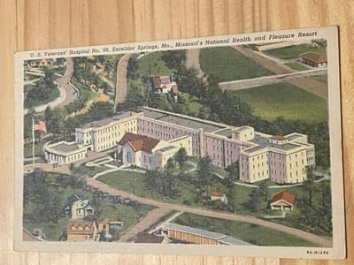 Excelsior Springs MO Veterans Hospital No 99 Postcard Postmarked Handwritten - Image 1