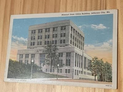 Curteich Postcard Missouri State Office Building Jefferson City MO Color Unused - Image 1