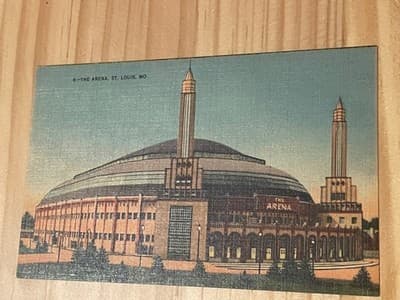 The Arena St Louis MO Postcard Linen Texture Vintage Unposted Paul Monroe Pub - Image 1