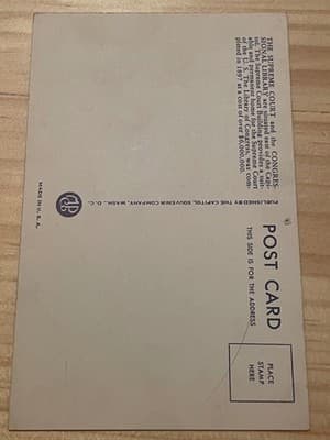 Vintage Supreme Court and Congressional Library Postcard Washington DC Unposted - Thumbnail 2