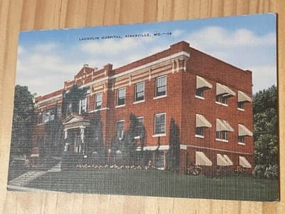 Laughlin Hospital Kirksville MO E C Kropp Linen Postcard Unposted Vintage Unused - Image 1