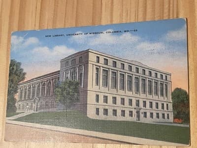 New Library University of Missouri Columbia MO Linen Postcard 1950 Stamped Used - Image 1