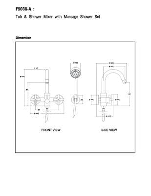 MODONA 6" European Style Tub & Shower Mixer with Hand Held Shower Set – Cro... - Thumbnail 7