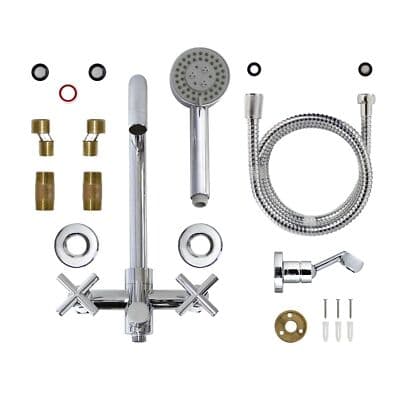 MODONA 6" European Style Tub & Shower Mixer with Hand Held Shower Set – Cro... - Thumbnail 4