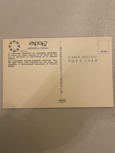 Vintage Expo 67 Postcard - Canadian Pacific-Cominco Pavilion, Montréal - Thumbnail 2