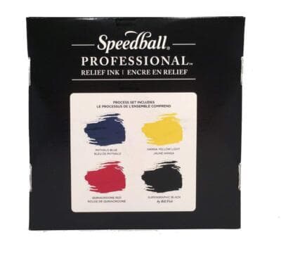 Speedball Professional Relief 4-Color Ink Set Supergraphic Black Quinacridone... - Image 1