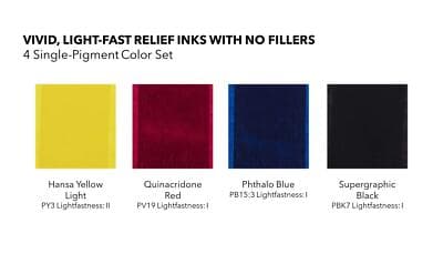 Speedball Professional Relief 4-Color Ink Set Supergraphic Black Quinacridone... - Thumbnail 3