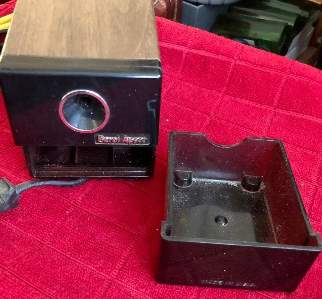 Berol Apsco AP2001 Electric Pencil Sharpener Woodgrain Black Made in USA - Thumbnail 7