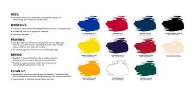 Speedball Professional Relief 4-Color Ink Set Supergraphic Black Quinacridone... - Thumbnail 9