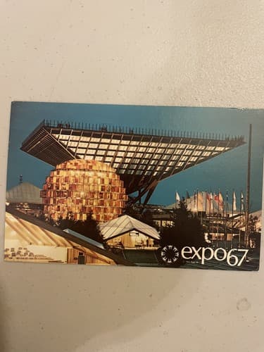 1967 Montreal World's Fair EXPO 67 Postcard "Canada's Pavilion" Night View - Image 1