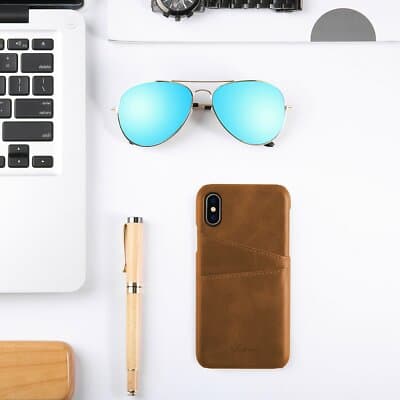 iPhone X CaseiPhone 10 Case Slim Fit Soft PU Protective Leather iPhone X Card... - Thumbnail 6