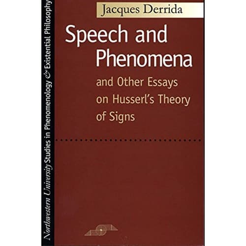 Speech Phenomena Essays Husserl Theory Phenomenology Existential Philosophy - Image 1