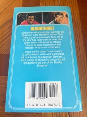 Star Trek Bloodthirst J M Dillard Paperback Sci-Fi Novel ISBN 0-671-70876-7 - Thumbnail 2