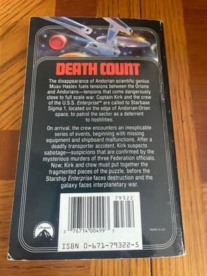 Star Trek Death Count L A Graf Paperback Pocket Books SciFi Novel 1989 Starfleet - Thumbnail 2