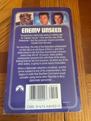 Star Trek Enemy Unseen V E Mitchell Paperback Pocket Books ISBN 0-671-68403-5 - Thumbnail 2