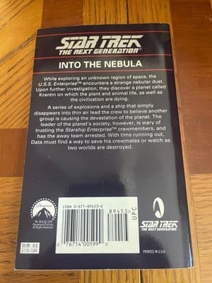 Star Trek The Next Generation Into the Nebula Gene DeWeese Paperback 1995 - Thumbnail 2