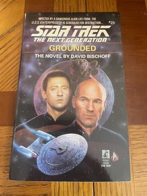 Star Trek TNG Grounded Novel David Bischoff Pocket Paperback ISBN 0-671-79747-6 - Image 1
