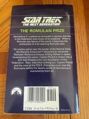 Star Trek The Next Generation The Romulan Prize Simon Hawke Paperback Sci-Fi - Thumbnail 2