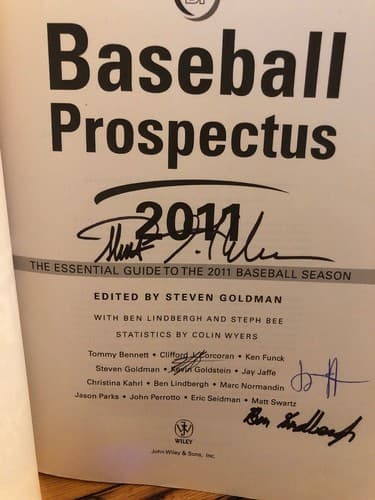 AUTOGRAPHED Baseball Prospectus 2011 Four Autographs From Various Authors - Image 1
