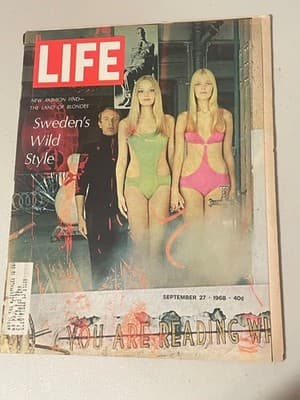 LIFE Magazine Sept 27 1968 Swedens Wild Style Vintage Issue 1968 Cover Girls - Image 1