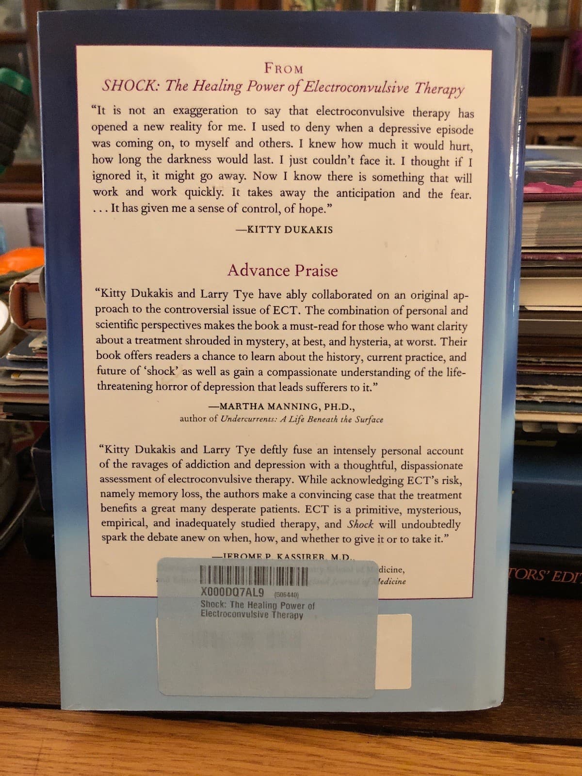 AUTOGRAPHED DUKAKIS Shock: Healing Power Electroconvulsive Therapy 1st Edition - Thumbnail 7