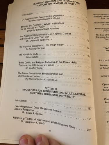 AUTOGRAPHED ethnic conflict & regional instability implications US policy & Army - Thumbnail 4