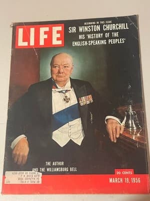 Life Magazine March 19 1956 Sir Winston Churchill Vintage Chesterfield Ad Rare - Image 1
