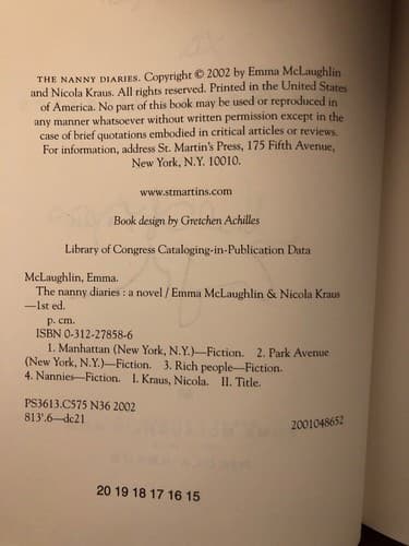 AUTOGRAPHED by Nicola Kraus / Emma McLaughlin Nanny Diaries: A Novel - Thumbnail 3