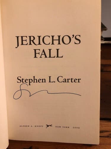 AUTOGRAPHED Jericho's Fall 1st Edition Hardcover Stephen L Carter - Image 1