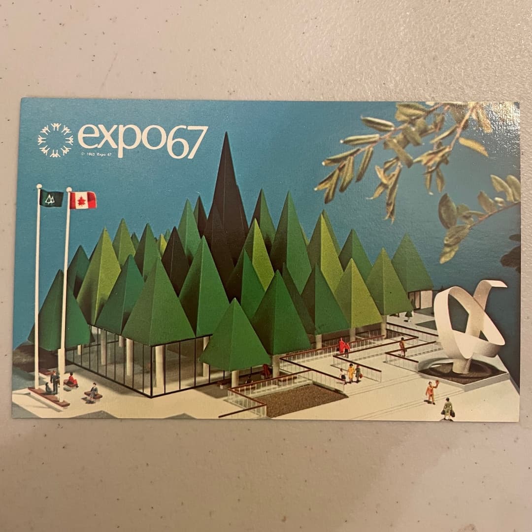Postcard EXPO67 PULP & PAPER PAVILION, Montreal, Canada c1967 - Image 1