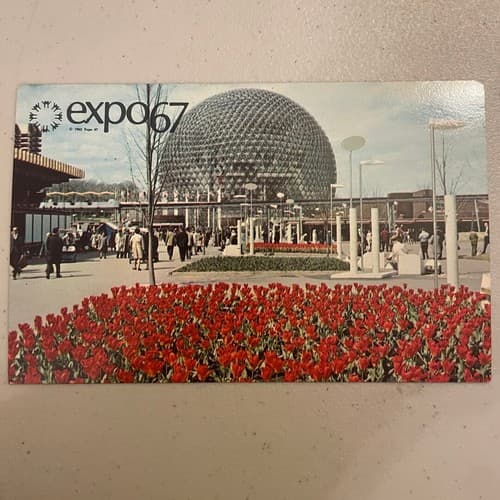 Vintage 1967 MONTREAL CANADA BIOSPHERE expo67 Man And His World postcard - Image 1