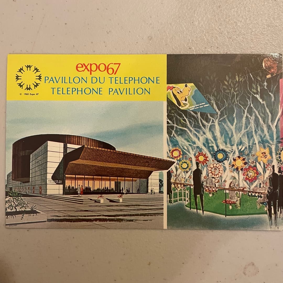 EXPO 67 / Montreal World's Fair Postcard "Telephone Assoc. of Canada Pavilion" - Image 1