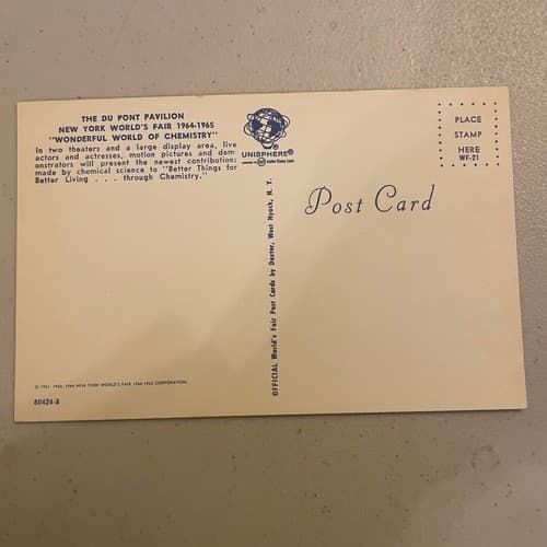 USA The Du Pont Pavilion New York World's Fair Vintage Postcard - Thumbnail 2