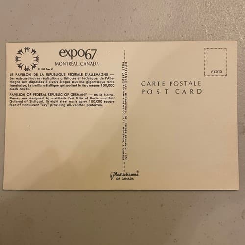EXPO 67 - Montreal, CANADA - Man & His World - Pavilion Germany - 1967 | - Thumbnail 2