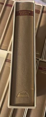 LOA Plymouth Colony Hardcover Slipcased History Volume Brown Cloth Gold Emboss - Image 1