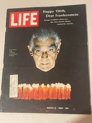 Life Magazine March 15 1968 Frankenstein Cover Boris Karloff Winston Ad Vintage - Image 1