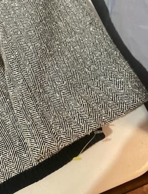 Koret Blazer Womens 16 Black Herringbone Tweed Collarless Button Front Lined - Thumbnail 6