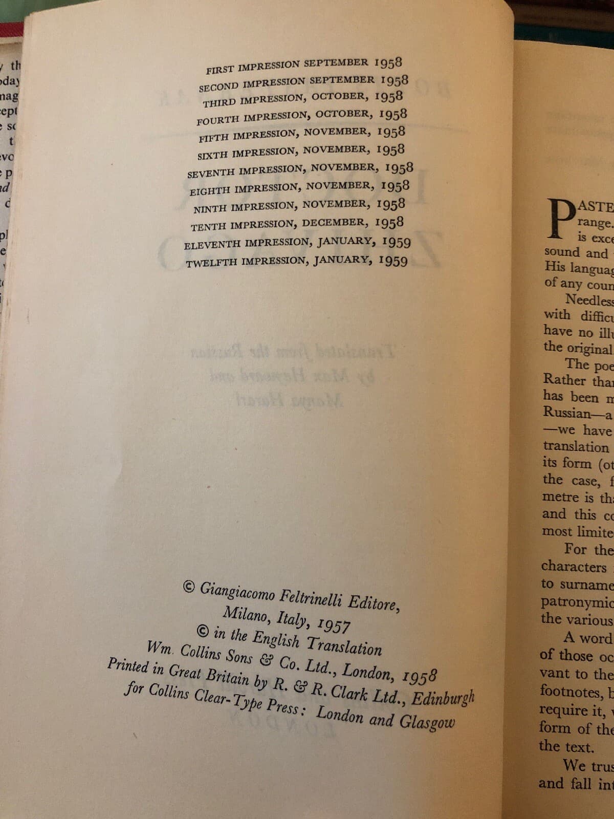 Dr Zhivago / translated from the Russian by M Haywards /M Harari 12th Printing - Thumbnail 5