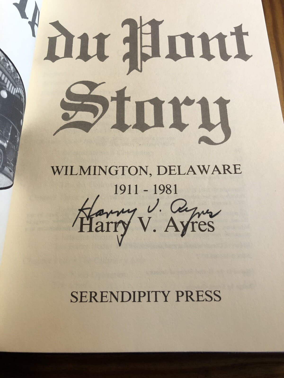 AUTOGRAPHED Hotel du Pont Story Wilmington, Delaware 1911-1981 Harry V Ayres - Image 1