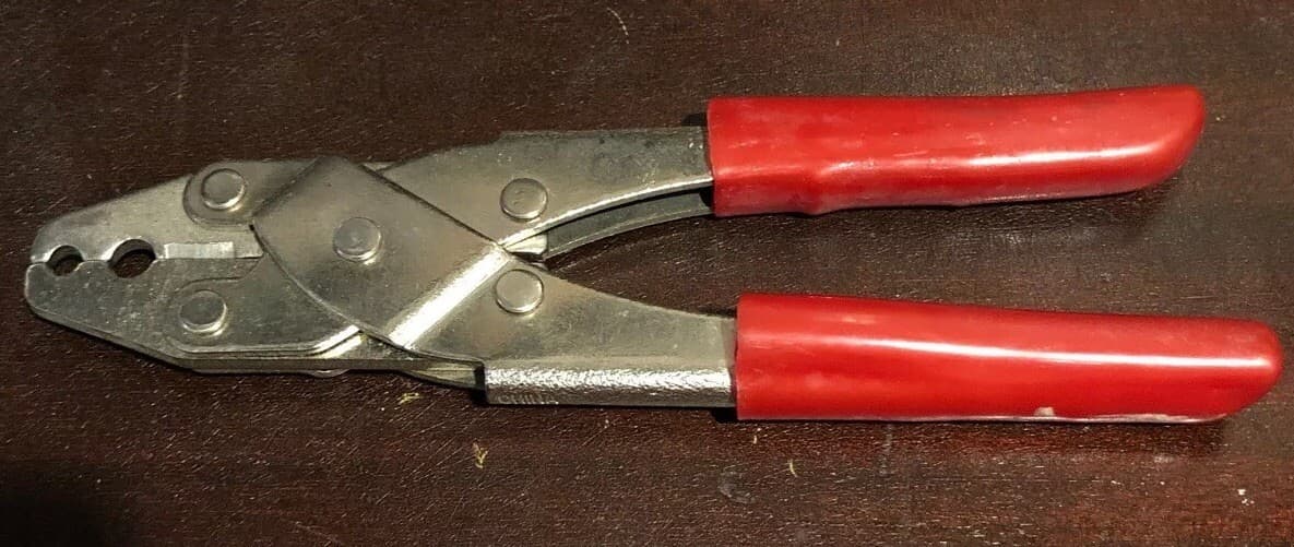 Wire Stripper Crimper Pliers Red Handles - Image 1