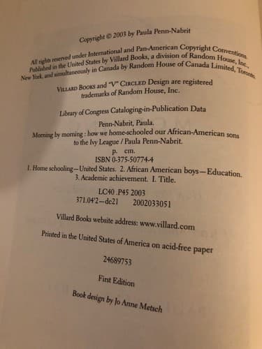 SIGNED Morning by Morning We HomeSchooled Our AfricanAmerican Sons to Ivy League - Thumbnail 3