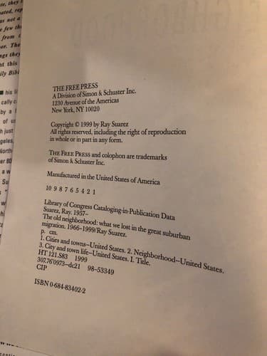 SIGNED Old Neighborhood: What We Lost in the Great Suburban Migration 1966-1999 - Thumbnail 4