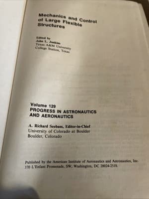 Mechanics and Control of Large Flexible Structures by John L. Junkins (1990) - Thumbnail 3