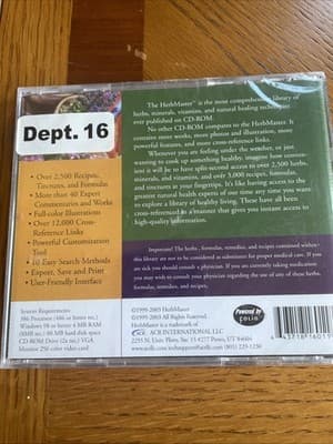 HERB MASTER Complete Herbal Reference Library (CD-ROM 2003, ACR) SEALED CL3 - Thumbnail 2